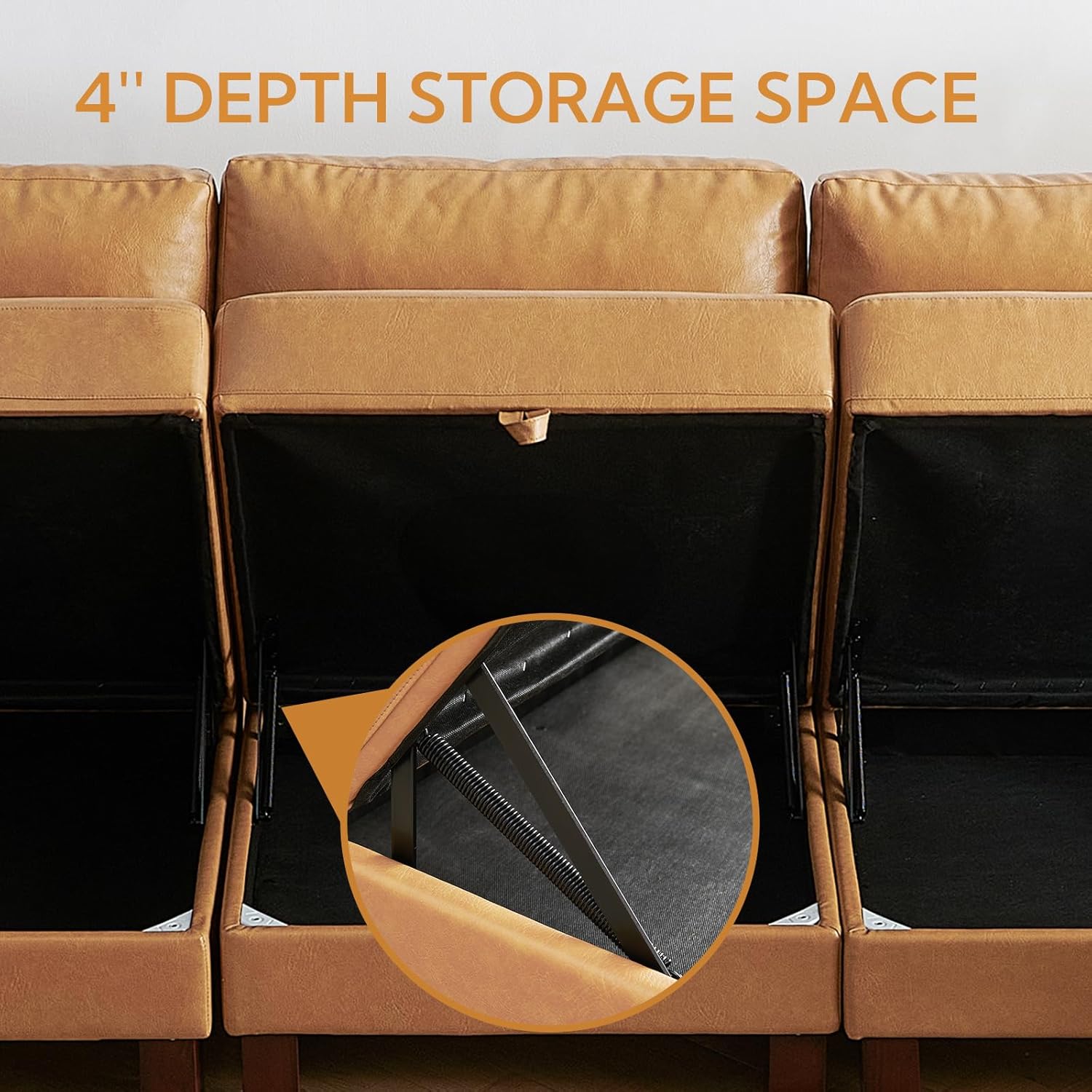 Large Modular Sofa, 248'' Sectional Sofa, Living Room Couch Sets with Storage, 16 Seats Big Couch for House, Office,Villa, Tan