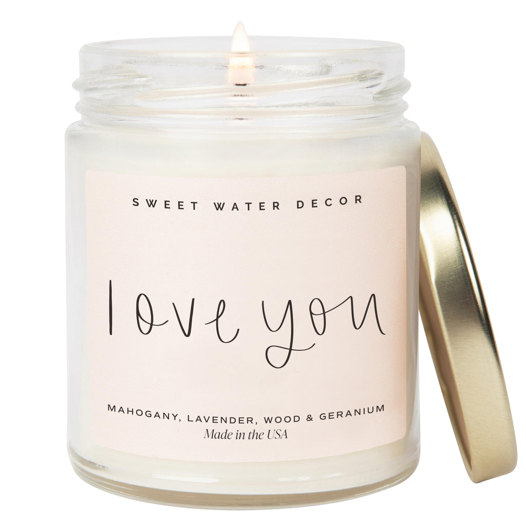 Sweet Water Decor, Best Mom Ever Candle - Sea Salt, Jasmine, Cream, and Wood Scented Soy Wax Candle for Mom - 9oz Clear Jar, 40 Hour Burn Time, Made in the USA