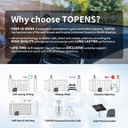 TOPENS DKR1100ST Solar Sliding Gate Opener Rack Drive Automatic Gate Motor for Heavy Driveway Slide Gates Up to 2600 Pounds, Electric Gate Operator Battery Powered with Solar Panel Remote Control Kit