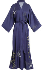 Aensso Long Soft Lightweight Silky Kimonos Robes for Women, Luxury Japanese Floral Womens Kimono Robe