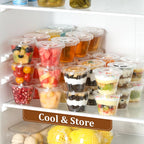 AOZITA [50 Sets, 9 oz Clear Plastic Cups With Flat Lids No Hole, Disposable Cups With Lids for Ice Cream, Pudding, Cake, Snacks Smoothie, Milkshake, Cold Drinks