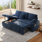 85" Sleeper Sofa, 2 in 1 Pull Out Couch Bed with Storage Chaise, Convertible L Shaped Sectional Sofa Couch with Pullout Bed & 2 Pillows, Cmofy Boucle Fabric, Grey Couches for Living Room