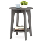 VASAGLE Side Table, Small Round End Table with Lower Shelf, Nightstand for Small Spaces, Living Room, Bedroom, Rustic Walnut ULET283T41