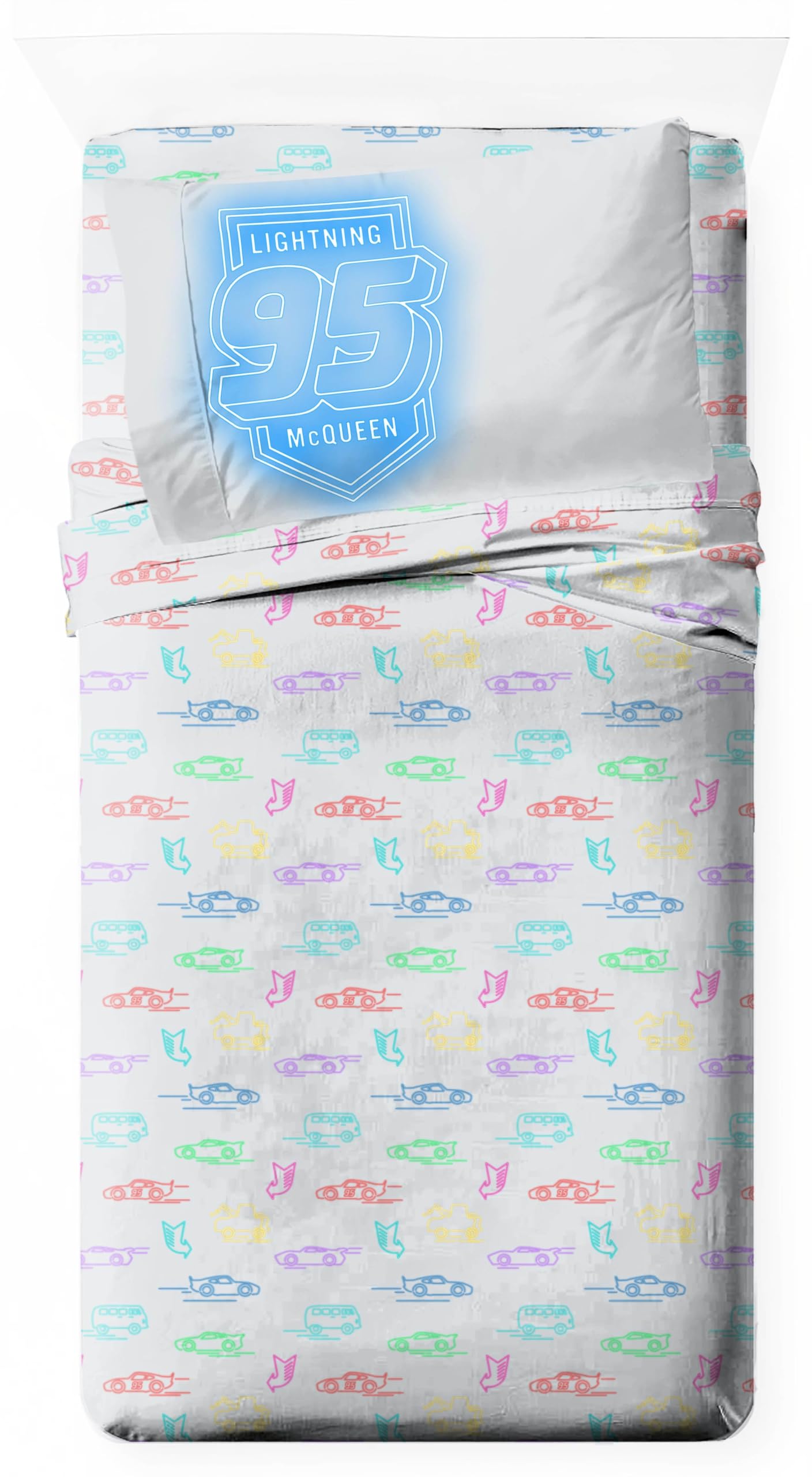 Jay Franco Kids Sheet Set with Fitted, Flat Sheets & Pillow Cover - Ultra-Soft Bedding with Pillowcase for Room Decor, Blue - Minecraft Creeper, 4 Piece Full