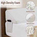 Homemate King Size (76"x10"x6") Bedwig Kussen voor Hoofdeinde - Bedkloofvuller (0-8") - Driehoekige Steunkussen Wig - Wit