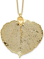 24K Gold Dipped Aspen Leaf with Gold-Plated Chain