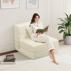 Folding Sofa Bed Twin - 4 in 1 Convertible Foldable Sleeper Chair with Pillow, Fold Out Couch, High-Density Foam Floor Mattress, Space-Saving Futon for Living Dorm Guest Room and Office, Grey