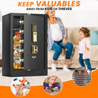8.0 Cuft Extra Large Heavy Duty Home Safe Fireproof Waterproof, Anti-theft Home Security Safe Box with Fireproof Waterproof Bag and Electronic Keypad, Large Digital Safe for Home Business Office