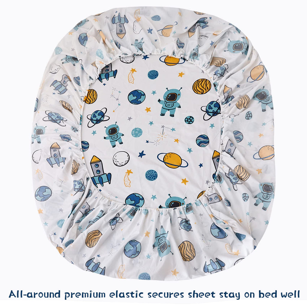 ست ملحفه کودکان یونیکورن صورتی JSD، سایز تویین، ۳ تکه، ملحفه‌های رختخواب میکروفایبر چاپ شده با طرح رنگین کمان برای دختران، جیب عمیق