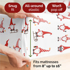 Komplet pościeli King Christmas Tree - Świąteczny wzór Xmas na lnie - Głębokie kieszenie - Dopasowany krój - 4 części - Bez zagnieceń - Wygodna i chłodząca świąteczna pościel zimowa - Łatwa w pielęgnacji - Przyjazna dzieciom