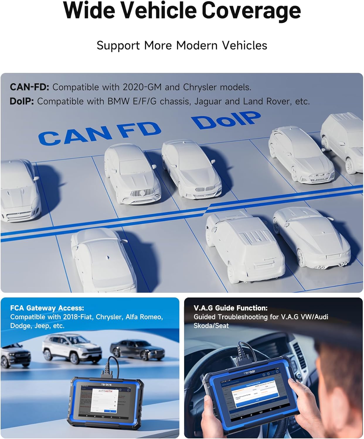 TOPDON Phoenix Nano, 2025 New Bidirectional Scan Tool, ECU Coding Tool, FCA AutoAuth, CAN FD/DoIP Protocols, 32+ Special Functions, Full System Diagnostic, Free Updates for 2 Years