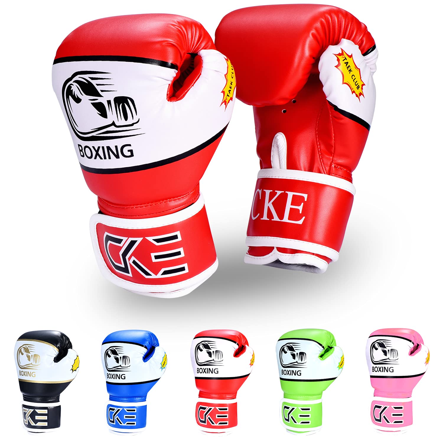 CKE Kids Boxing Gloves for Kids Boys Girls Junior Youth Toddlers Age 5-12 Years Training Boxing Gloves for Punching Bag Kickboxing Muay Thai