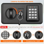 7.5 Cuft Extra Large Safes for Home Use with TWO DOOR, Fireproof Home Safe Box with Electronic Keypad, Spare Key, Smart Alarm, Mute Mode, Anti-theft Fire proof Safe for Documents, Jewelry, Medicines