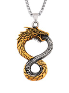 HAQUIL Dragon Necklace, Ouroboros Serpent Dragon Pendant, Dragon Jewelry Gift for Men and Women