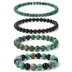 4pcs Beaded Bracelets for Women,Natural Healing Crystal Gemstones Bracelet,Anxiety Stress Relief Bracelet Handmade purple Jewelry Gifts for Women