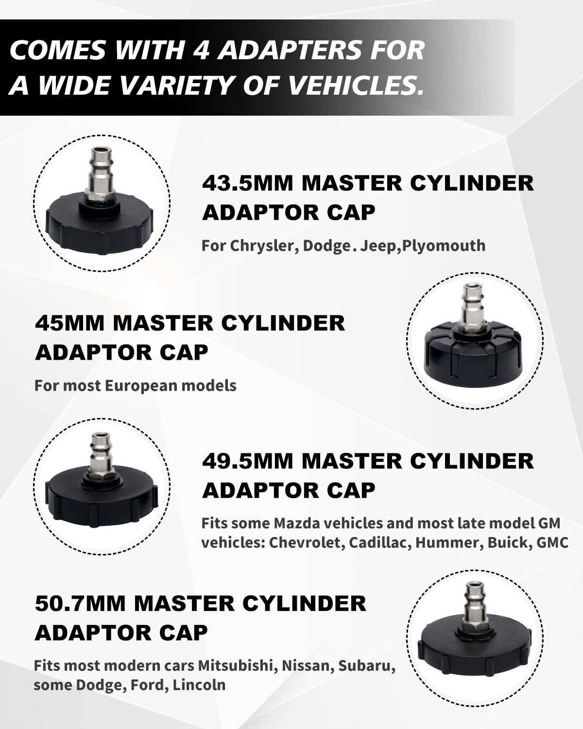 Brake Bleeder Kit with 3L Pressure Pump, 1L Waste Bottle & 4 Upgraded Adapters, Manual Brake Fluid Bleeder Tool for Most Vehicles, One-Person Operation