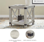 Signature Design by Ashley Carynhurst Rustic Farmhouse End Table, Whitewash