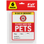 Pet Alert Safety Fire Rescue Sticker - Save Our Pets Emergency Inside Decal - House Home Window Door Sign