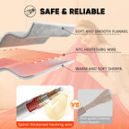 greenoak Heated Blanket Electric Throw 50"X60", Heating Blanket with 10 Heat Levels 1/2/4/6/8 Hours Auto-Off Overheat Protection, Flannel Sherpa Soft Warm Heater, ETL Certified Coral Pink