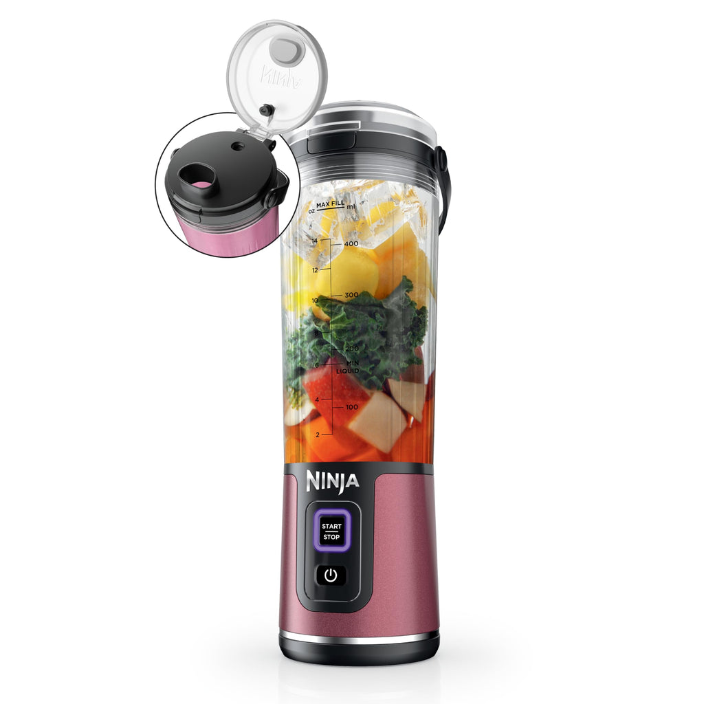 Ninja Blast Portable Blender, Cordless, 18oz. Vessel, Personal Blender For-Shakes and Smoothies, BPA Free, Leakproof-Lid and Sip Spout, USB-C Rechargeable, Dishwasher Safe Parts, Tinted Aqua, BC151AQ