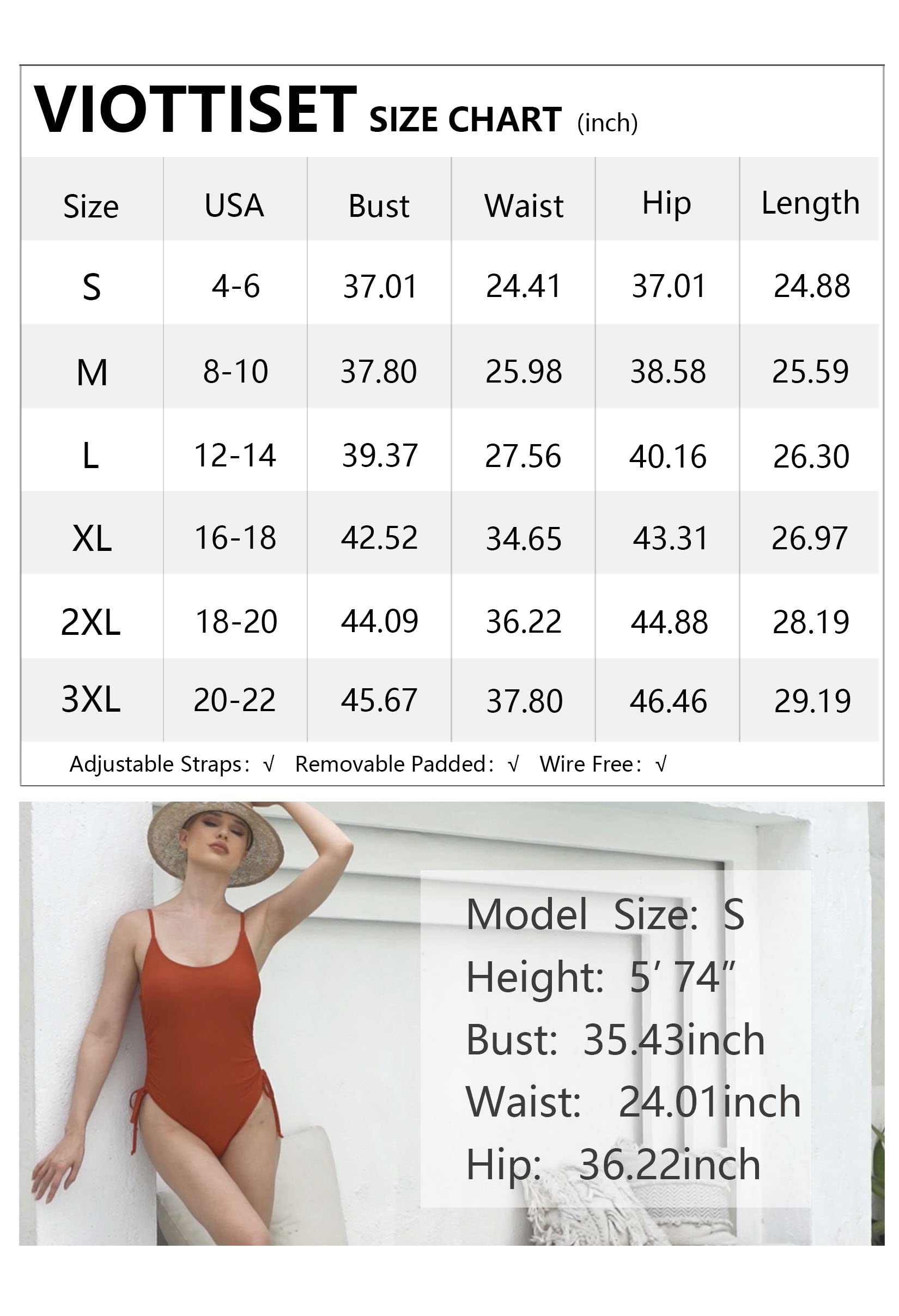 Viottiset Women's Ruched Drawstring One Piece Swimsuit Tummy Control Cheeky Bathing Suit Black Medium