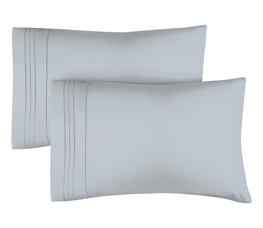 Queen Pillow Cases Set of 2 - Soft, Hotel Quality Pillowcase Covers - Comfy, Luxury Bedding for Women, Men, Kids & Teens - Machine Washable Pillow Protectors - 2 Piece - Queen Size White Pillow Cover