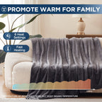 Manta eléctrica Westinghouse tamaño Queen, franela súper suave y acogedora 84" x 90" manta calefactable con 10 niveles de calentamiento rápido y apagado automático de 1-12 horas, lavable a máquina, certificación ETL y FCC, beige