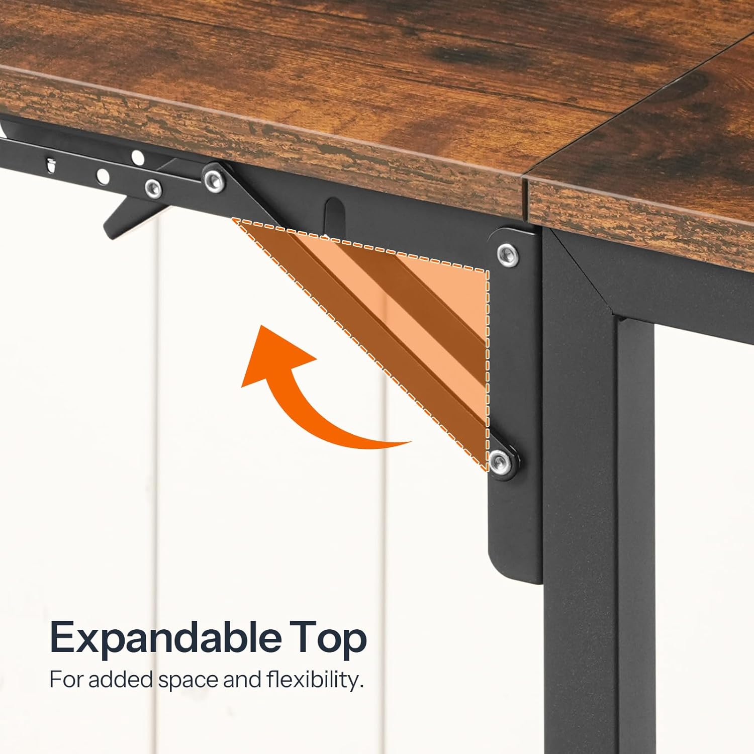 HOOBRO Folding Side Table, 2-Tier Sofa End Table with Expandable Desktop, Small Foldable Coffee Table, for Small Spaces, Living Room, Bedroom, Dorm, Apartment, Rustic Brown and Black BF172BZ01