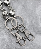 Chaîne de portefeuille Miglaja - Chaînes de portefeuille pour hommes et femmes, chaîne punk pour pantalons de motard, chaîne lourde à tête de mort, ceinture gothique accessoires (tête de mort)