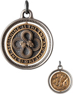 COPPERTIST.WU Rotatable Double Ouroboros Pendant Necklace Snake Charm Jewelry Gifts for Men Women, Brass&White Bronze