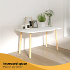 Cookie Coffee Table Low Table with 4 Solid Wood Sturdy Legs, Floor Table Desk for Sitting on The Floor, Storage and Living Room Furniture (White)