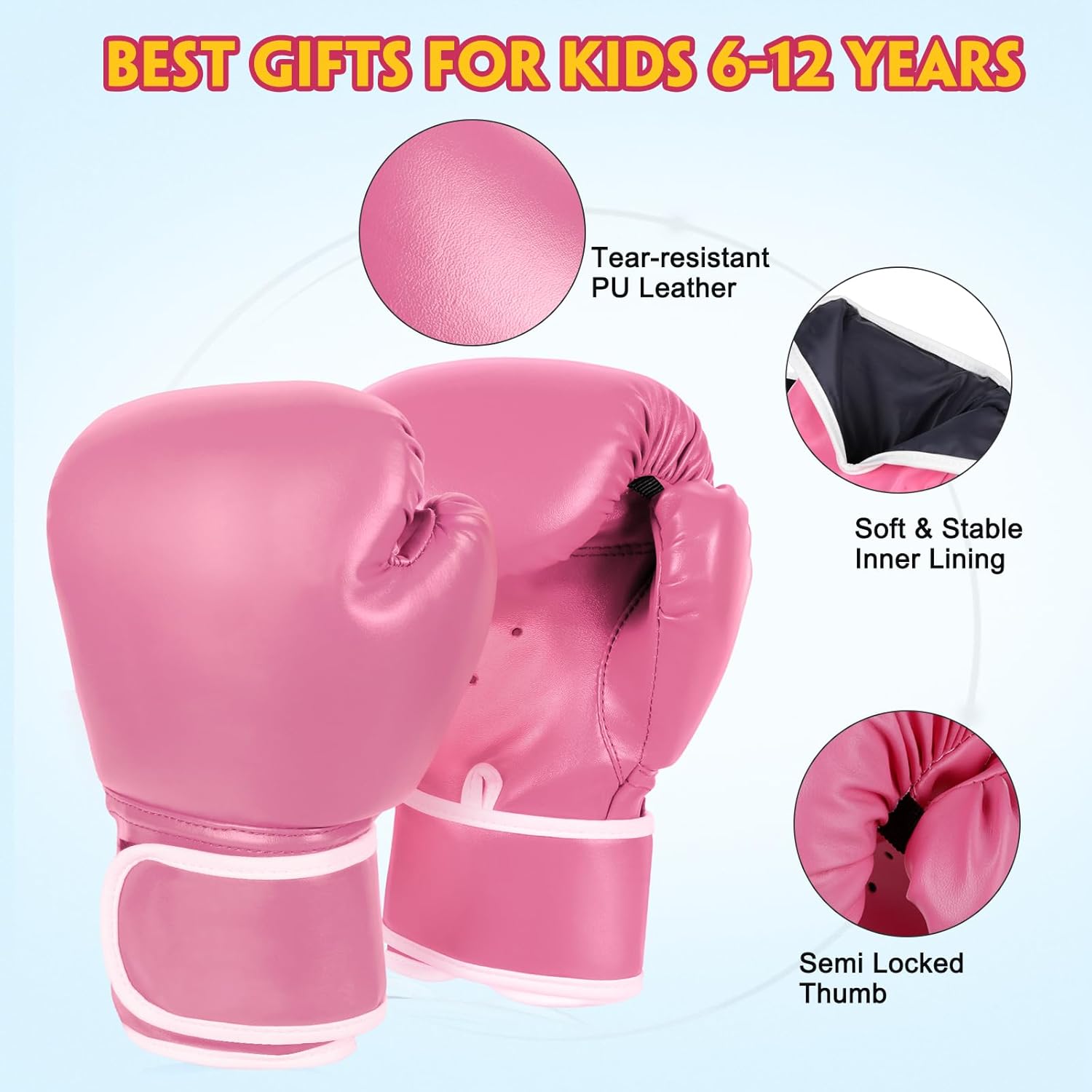 Kids Boxing Gloves for Kids Boys Girls Youth Age 5-12 Years Training Gloves for Punching Bag Kickboxing Muay Thai