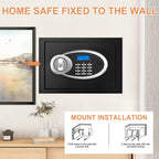 0.7 Cuft Kleine Huissafes Water- en Brandwerend, Digitale Persoonlijke Beveiligingskluis met Programmeerbaar Toetsenbord en Reserve Sleutels, Kleine Brandwerende Safes voor Geld, Medicijnen en Waardevolle Bezittingen thuis