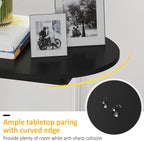 Hosfais Small Side Table End Table, C-Shaped Wood Coffee Table TV Tray for Eating Couch Tables for Small Space, Living Room, (Black)