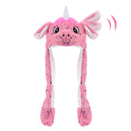 Animal Hat with Ears Moving Jumping Pop Up Beating Hat Plush Holiday Cosplay Dress Up Funny Gift for Kids