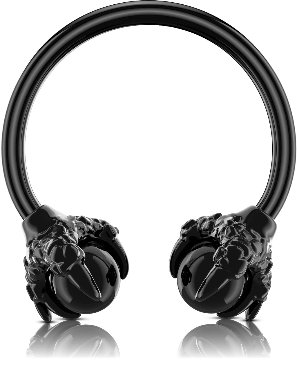 OUFER 316L Surgical Steel Circular Earrings Two White Opals Surrounded by Dragon Claws Cartilage Earing Ear Body Piercing Jewelry Helix Earrings Piercing…