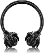 OUFER 316L Surgical Steel Circular Earrings Two White Opals Surrounded by Dragon Claws Cartilage Earing Ear Body Piercing Jewelry Helix Earrings Piercing…