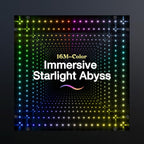 FKWin Black Modern Coffee Tables - Endless Depth Mirror Square Coffee Table with LED Lights, Black Table for Living Room, Tempered Glass-Top Center Tables, 31"