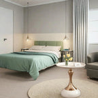 Modern Round Side Table with Gold Pedestal Base, Black Metal Top, Accent End Table for Living Room (White)