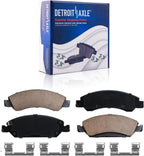Detroit Axle - Brake Kit for Chevy GMC Silverado Sierra 1500 Tahoe Yukon XL Suburban Escalade ESV Drilled Disc Brake Rotors Ceramic Brakes Pads Replacement : 12.99" inch Front & 13.58" inch Rear Rotor