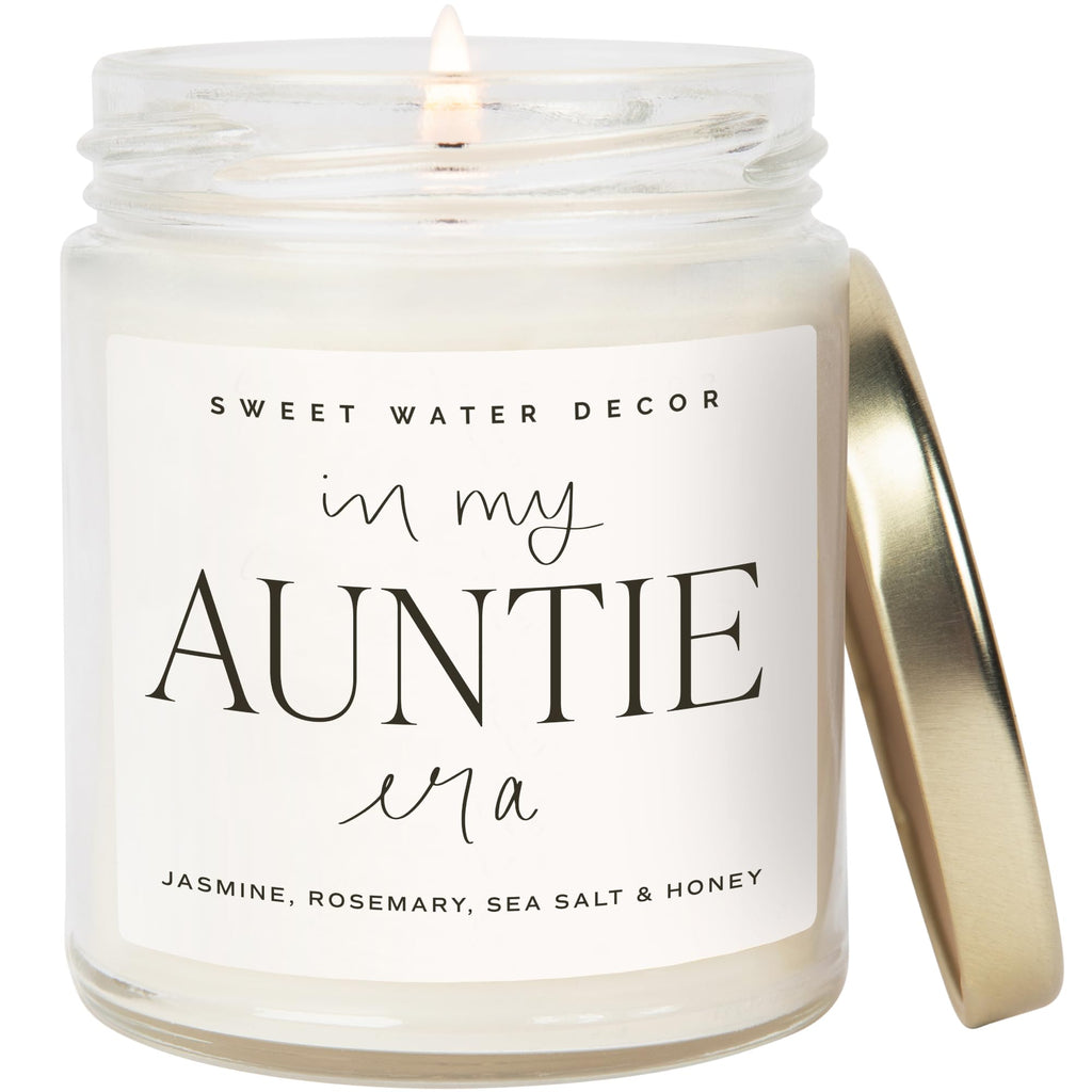 Sweet Water Decor, Best Mom Ever Candle - Sea Salt, Jasmine, Cream, and Wood Scented Soy Wax Candle for Mom - 9oz Clear Jar, 40 Hour Burn Time, Made in the USA
