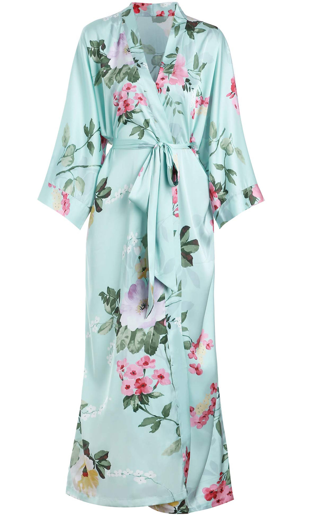 Aensso Long Soft Lightweight Silky Kimonos Robes for Women, Luxury Japanese Floral Womens Kimono Robe