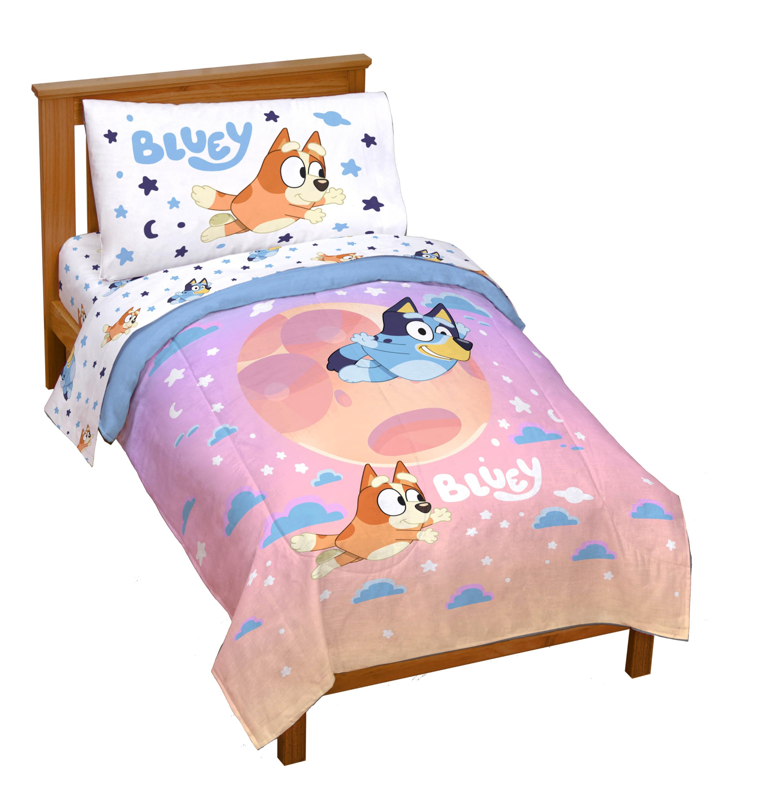 Jay Franco Disney Lilo & Stitch Paradise Dream 5 Piece Twin Bed Set - Includes Reversible Comforter & Sheet Set Bedding - Super Soft Fade Resistant Microfiber (Official Disney Product)