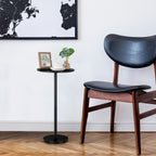 Vrisa Drink Table Small End Table Set of 2 Round Pedestal Side Table Martini Table Modern Coffee Table for Small Spaces, Living Room, Bedroom, Sofa Couch Chair, Black