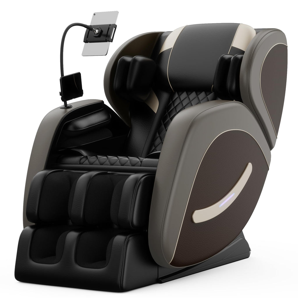 Luxury Zero Gravity Full-Body Massage Chair with Heating, Bluetooth Audio, and Foot Rollers - Home Relaxation Recliner (Velvet Black)