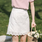 Lace sweetheart white skirt