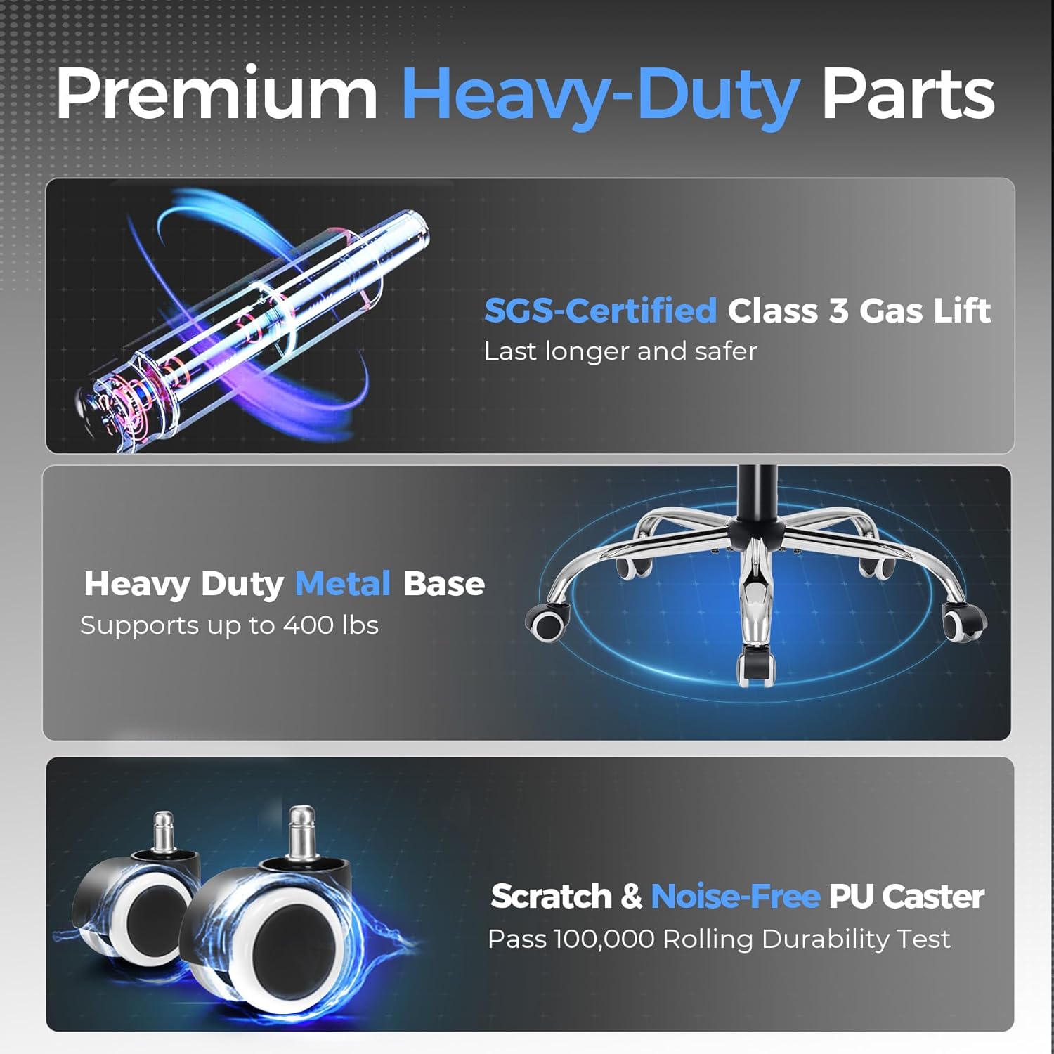 GTRACING Big and Tall Gaming Chair 400lbs Heavy Duty Office Chair with Foot Rest & Ergonomic Pocket Spring Lumbar Support, High Back 3D Saddle Shaped Cushion for Back Pain Relief, Matte-Black