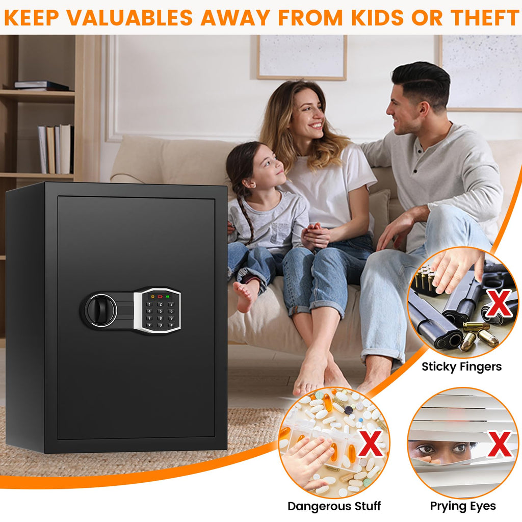 Safe Box Cubs 2.8 Cub Large Home Safe Fireproof Waterproof, Digital Fireproof Safe B ...