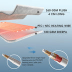 Elektrische Heizdecke mit Kunstpelz, Größe mit flauschigem Sherpa-Rücken, wärmende Plüschdecke Geschenk, weiche Heizdecken mit 10 Wärmeeinstellungen, 5 Zeiteinstellungen, ETL 50"x60", Anthrazitgrau