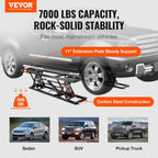 VEVOR Portable Car Lift - 7,000 LBS Capacity, 26.8" Max. Height, Heavy-Duty Carbon Steel Truck Lift with 120V Power Unit